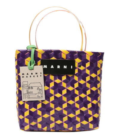 美品 MARNI ショッピングバッグ EGGPLANT SHOPPING BAG レディース マルニ