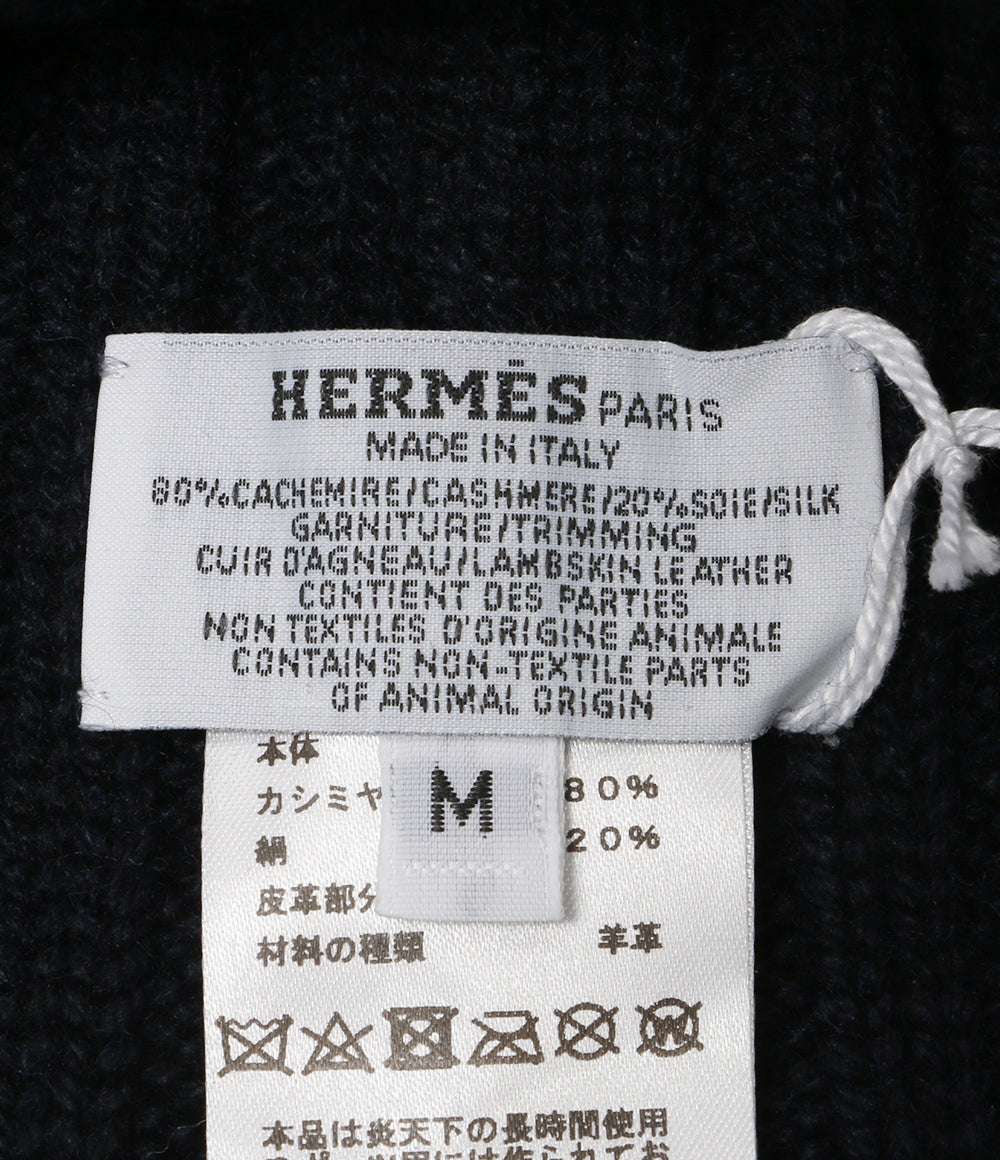 美品 HERMES ニット帽 トルサードニットビーニー メンズ エルメス