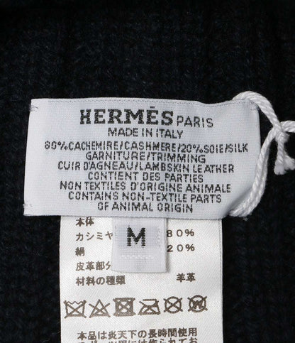 美品 HERMES ニット帽 トルサードニットビーニー メンズ エルメス