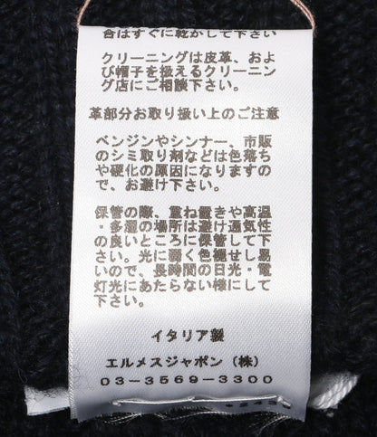 美品 HERMES ニット帽 トルサードニットビーニー メンズ エルメス