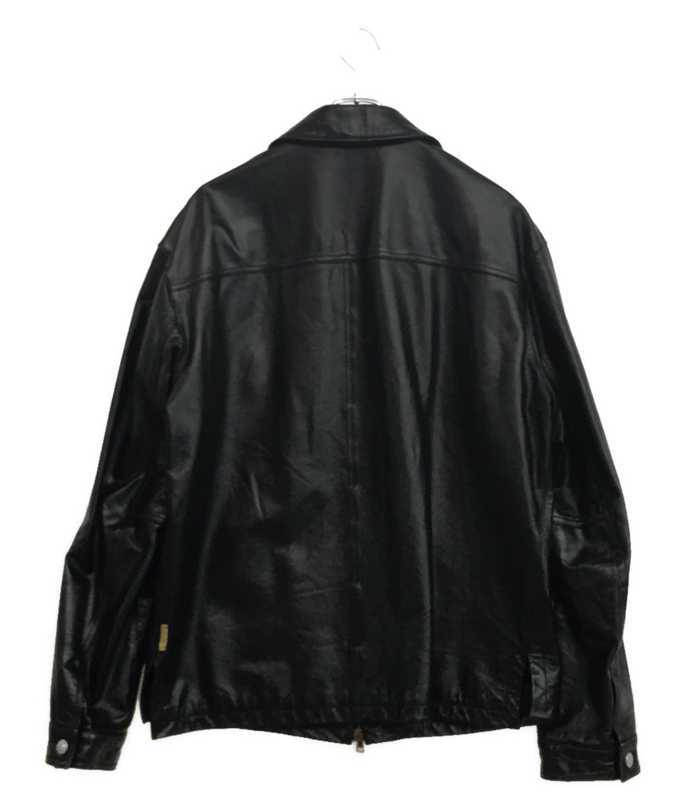 ARMANI JEANS レザーブルゾン ブラック 00S メンズ SIZE 54 アルマーニジーンズ