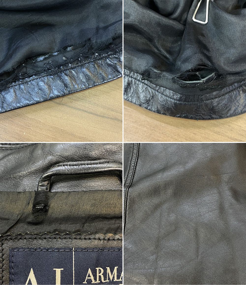 ARMANI JEANS レザーブルゾン ブラック 00S メンズ SIZE 54 アルマーニ