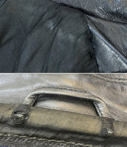 ARMANI JEANS レザーブルゾン ブラック 00S メンズ SIZE 54 アルマーニジーンズ