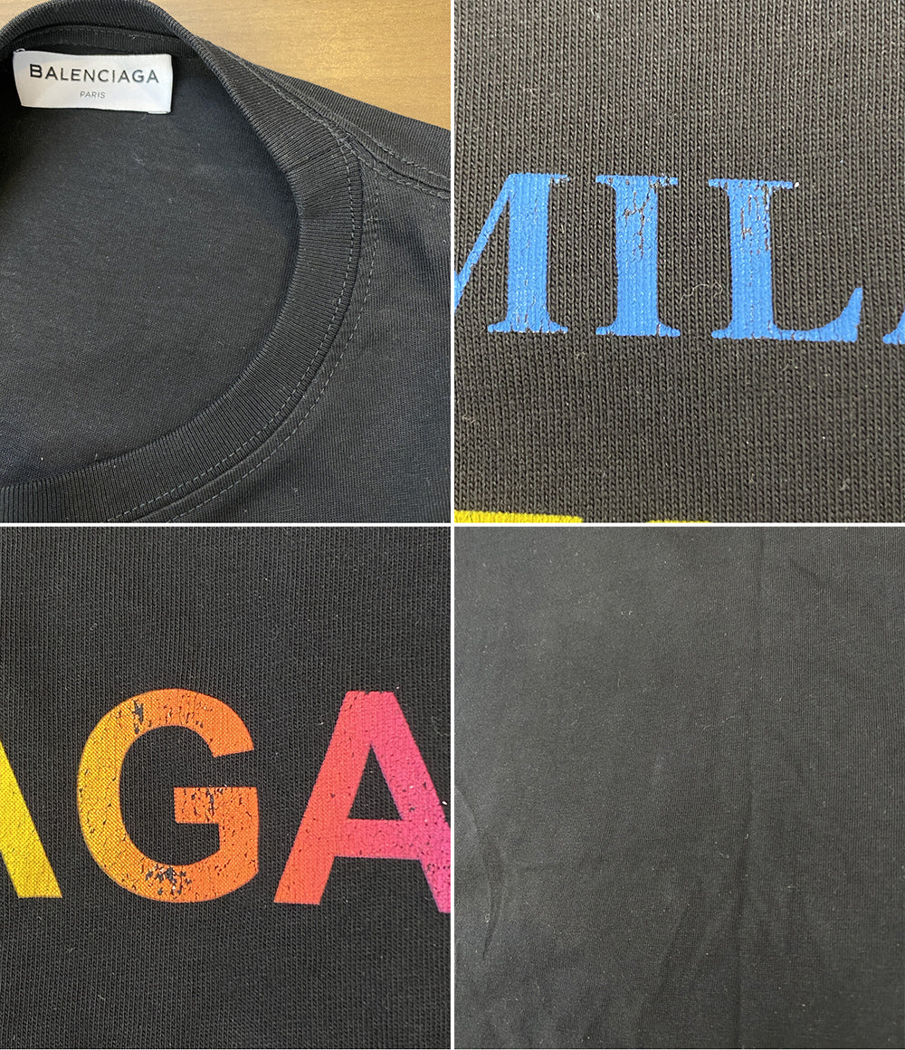 BALENCIAGA 半袖Tシャツ レインボーロゴプリント メンズ SIZE S バレンシアガ