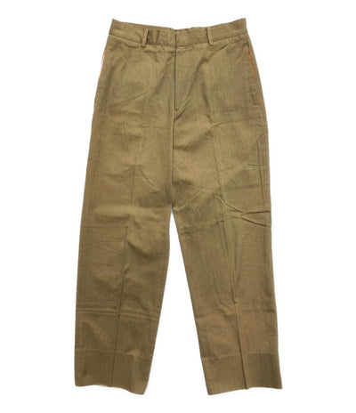 HERMES 内オレンジストレートパンツ レディース SIZE 46 エルメス