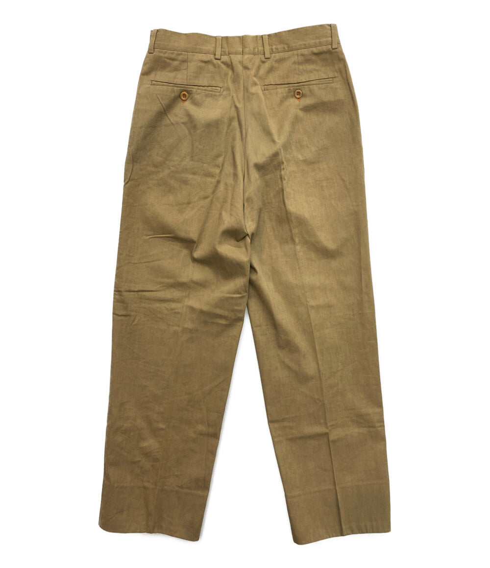 HERMES 内オレンジストレートパンツ レディース SIZE 46 エルメス