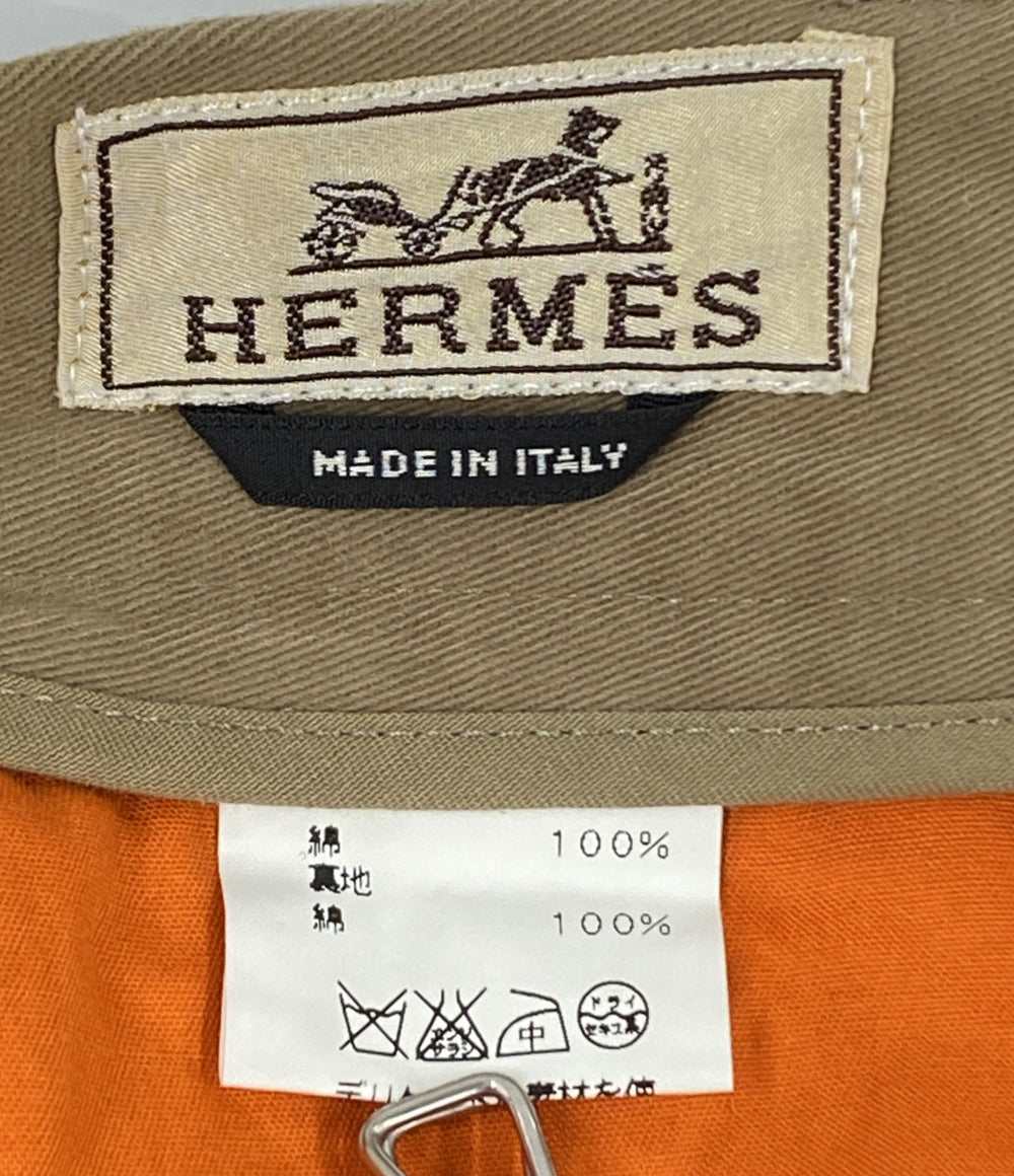 HERMES 内オレンジストレートパンツ レディース SIZE 46 エルメス