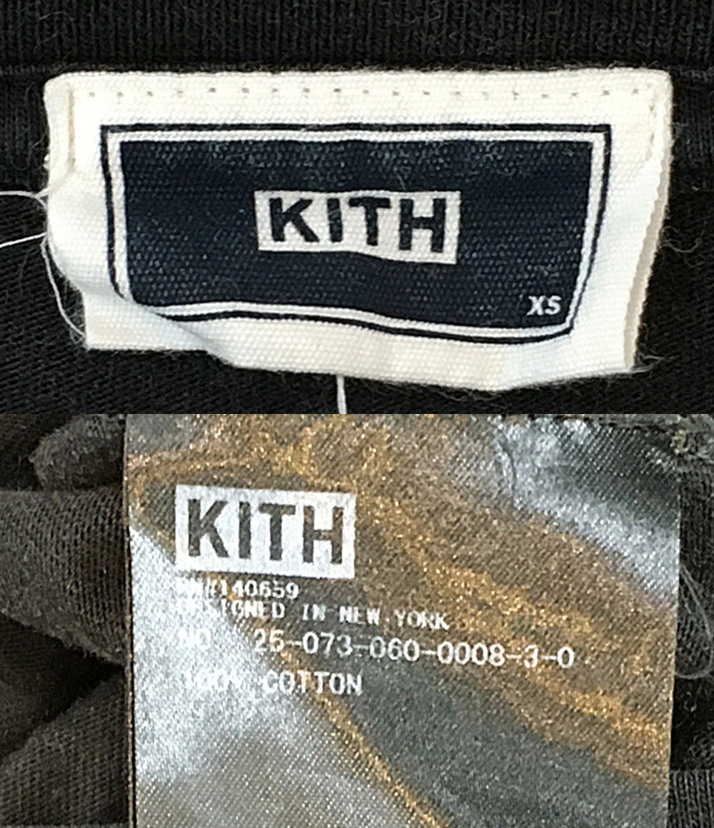 未使用に近い極美品 KITH、キス ロゴメッシュ半袖カーディガン Lサイズ 黒 KITH キス 半袖Tシャツ 25-073-060-0008-3-0 メンズ SIZE XS