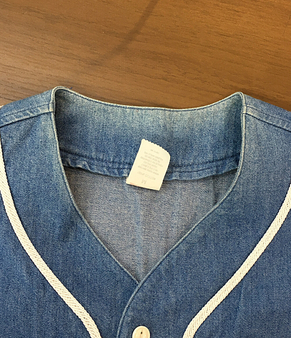 Supreme 半袖デニムシャツ 袖チェック 14SS メンズ SIZE M シュプリーム