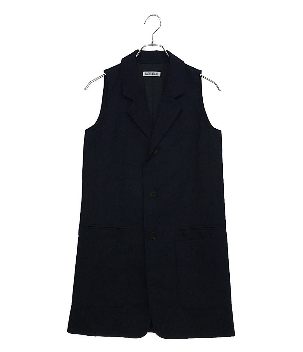 LAQUINTANE ラキャンターヌ ウールロングベスト 64-06-0061-903 レディース SIZE 34