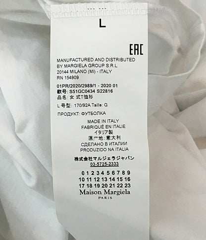 Maison Margiela 1 半袖Ｔシャツ ネックカレンダーロゴカットソー 20SS S51GC0434 レディース SIZE L メゾンマルジェラ