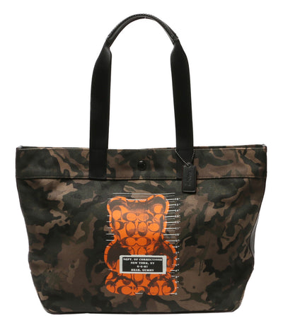 美品 COACH トートバッグ WhIsBeコラボ バンダルガミー カモフラ F76809 レディース コーチ