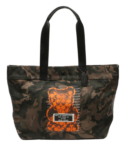 美品 COACH トートバッグ WhIsBeコラボ バンダルガミー カモフラ F76809 レディース コーチ