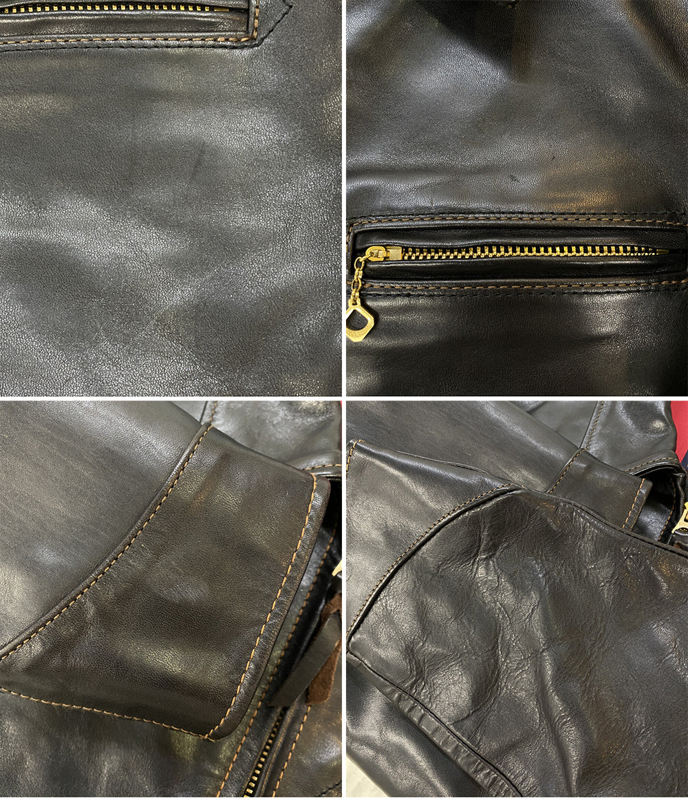 THE FLAT HEAD シングルライダースジャケット ホースハイド FN-LJ-HS メンズ SIZE 38 ザフラットヘッド