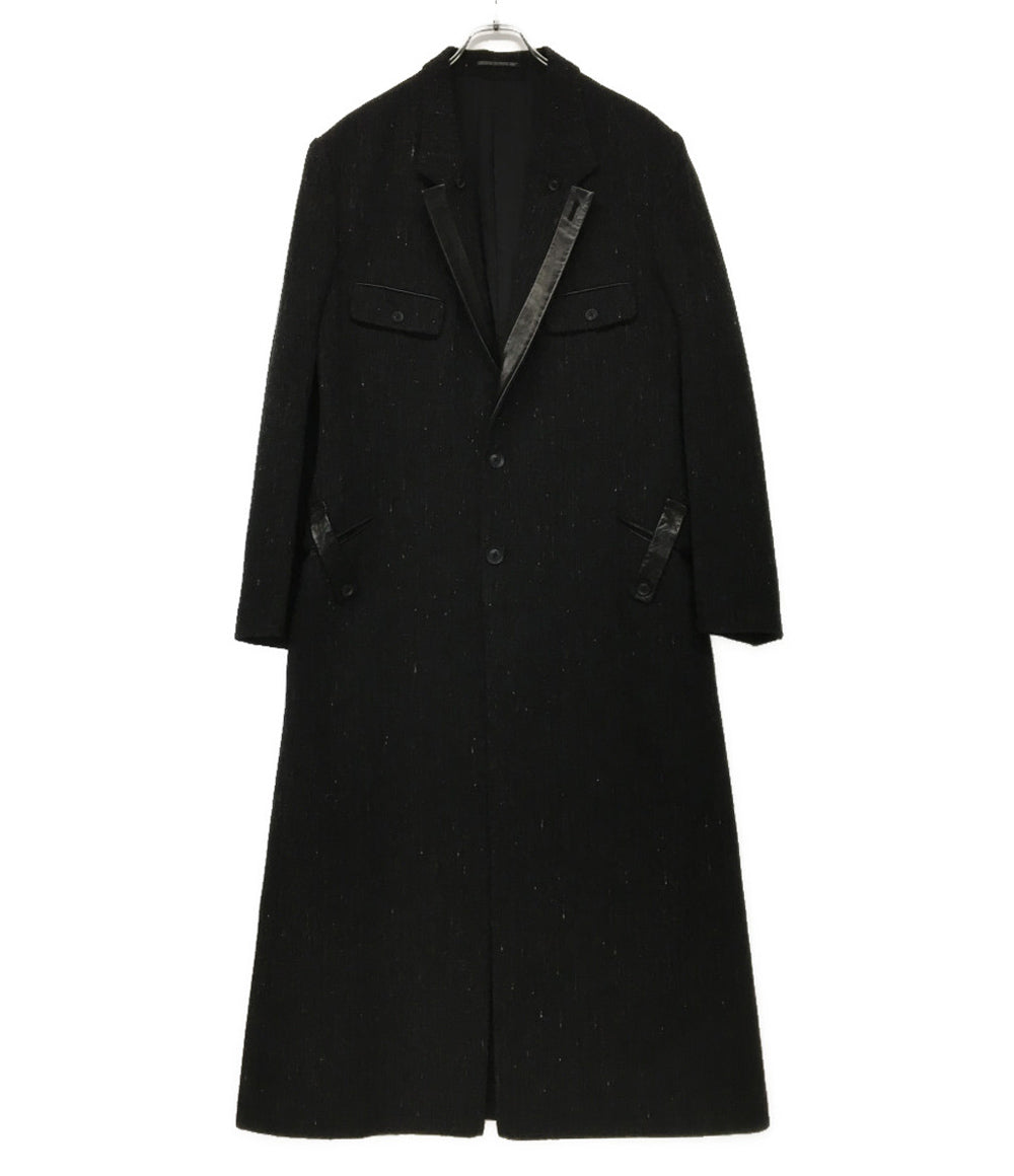 YOHJI YAMAMOTO POUR HOMME コート レザー切替・衿釦止めJ LOOK15 24AW メンズ SIZE 2 ヨウジヤマモトプールオム