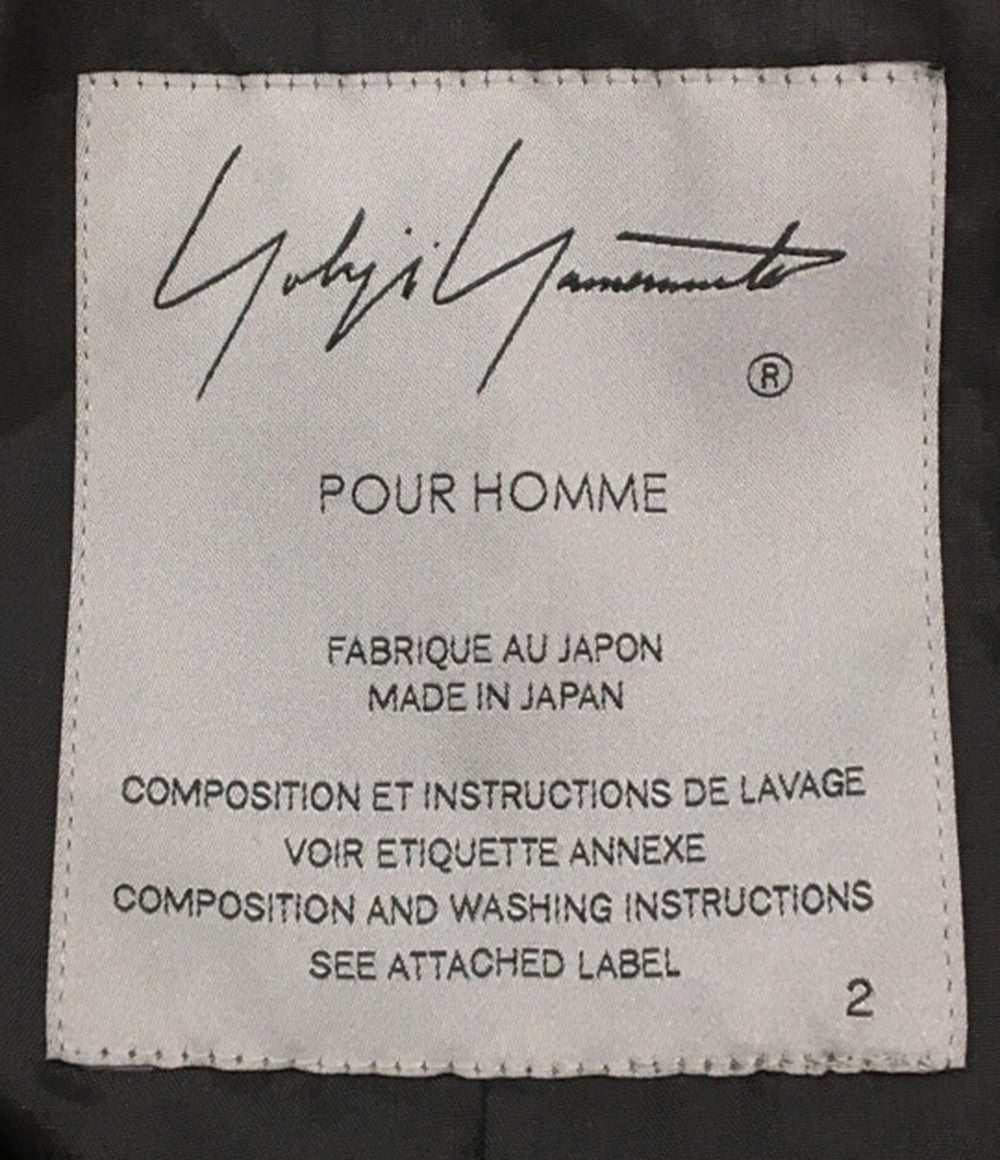 YOHJI YAMAMOTO POUR HOMME コート レザー切替・衿釦止めJ LOOK15 24AW メンズ SIZE 2 ヨウジヤマモトプールオム