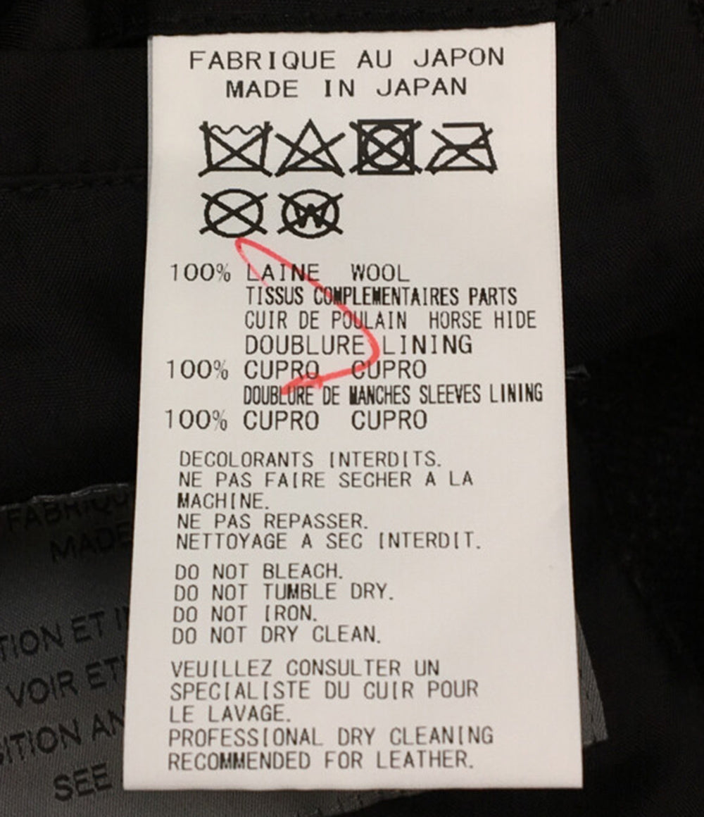 YOHJI YAMAMOTO POUR HOMME コート レザー切替・衿釦止めJ LOOK15 24AW メンズ SIZE 2 ヨウジヤマモトプールオム