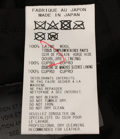 YOHJI YAMAMOTO POUR HOMME コート レザー切替・衿釦止めJ LOOK15 24AW メンズ SIZE 2 ヨウジヤマモトプールオム