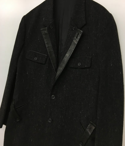YOHJI YAMAMOTO POUR HOMME コート レザー切替・衿釦止めJ LOOK15 24AW メンズ SIZE 2 ヨウジヤマモトプールオム