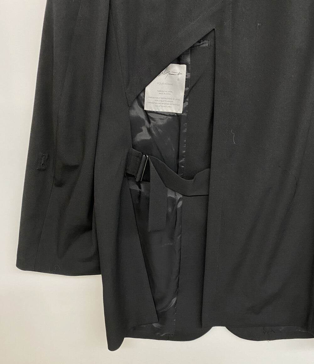 訳あり YOHJI YAMAMOTO POUR HOMME ジャケット WOOL GABARDINE BACK OPENING JACKET 23aw メンズ SIZE 3 ヨウジヤマモトプールオム