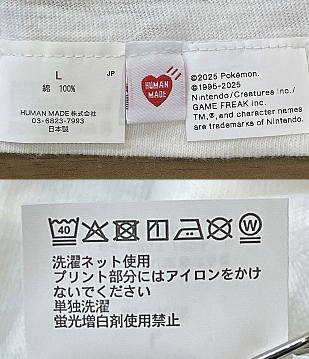 美品 HUMAN MADE 半袖Ｔシャツ pokemon made 胸刺 アンノーン メンズ SIZE L ヒューマンメード