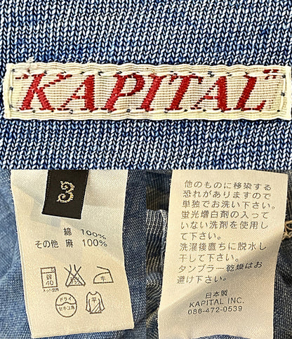KAPITAL 半袖Ｔシャツ DYED HENLEY COLLAR TEE メンズ SIZE 3 キャピタル