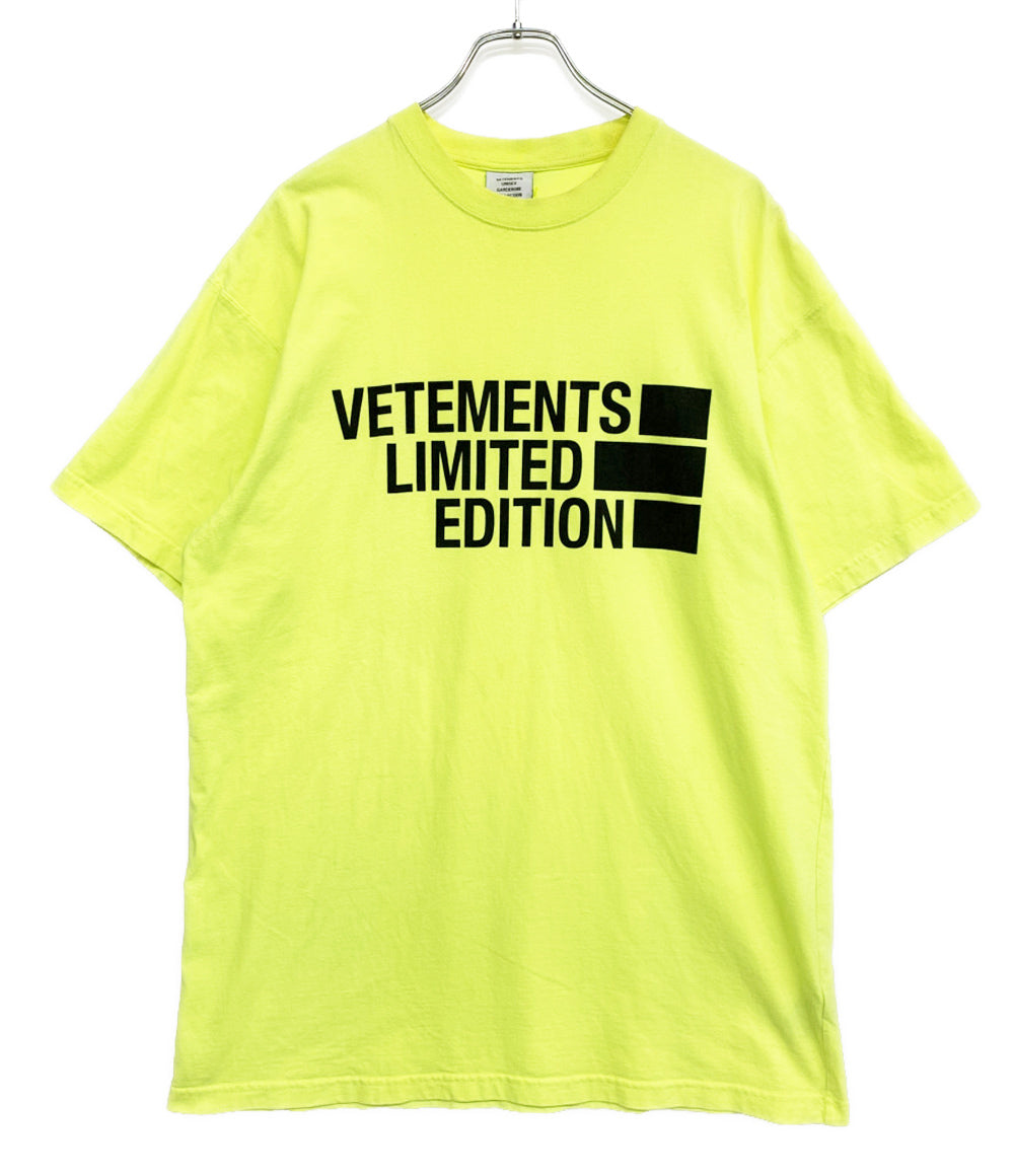 VETEMENTS 半袖Tシャツ ロゴプリントオーバーサイズカットソー メンズ