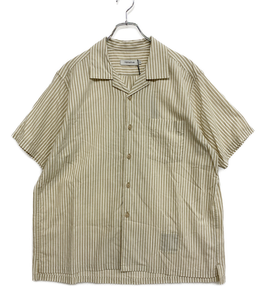 美品 nonnative 半袖シャツ VOYAGER S S SHIRT C Li Ra BROAD STRIPE メンズ SIZE 1 ノンネイティブ
