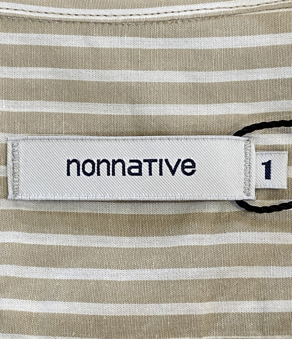 美品 nonnative 半袖シャツ VOYAGER S S SHIRT C Li Ra BROAD STRIPE メンズ SIZE 1 ノンネイティブ