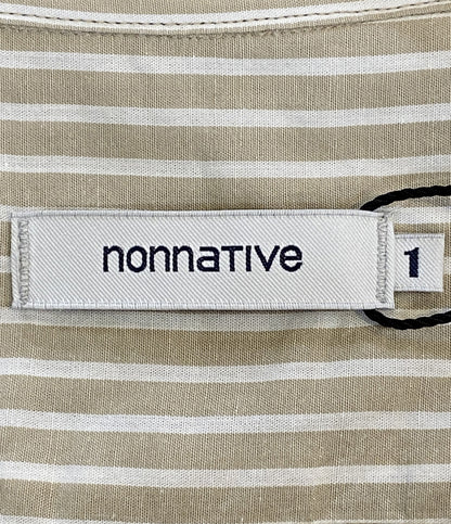 美品 nonnative 半袖シャツ VOYAGER S S SHIRT C Li Ra BROAD STRIPE メンズ SIZE 1 ノンネイティブ