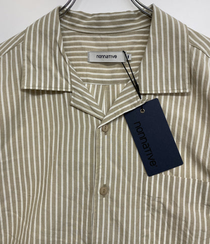 美品 nonnative 半袖シャツ VOYAGER S S SHIRT C Li Ra BROAD STRIPE メンズ SIZE 1 ノンネイティブ