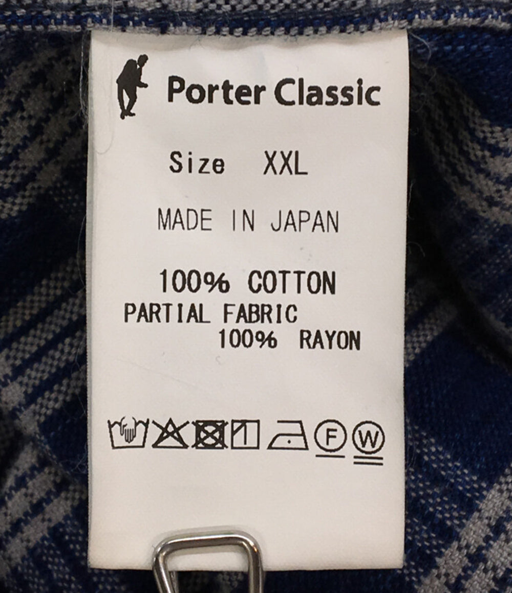 PORTER CLASSIC 半袖シャツ チェックオープンカラーシャツ メンズ SIZE XXL ポータークラシック