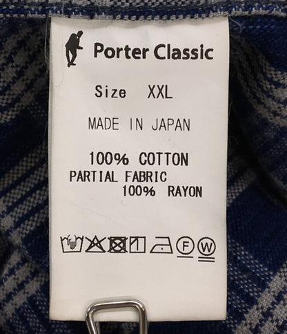 PORTER CLASSIC 半袖シャツ チェックオープンカラーシャツ メンズ SIZE XXL ポータークラシック
