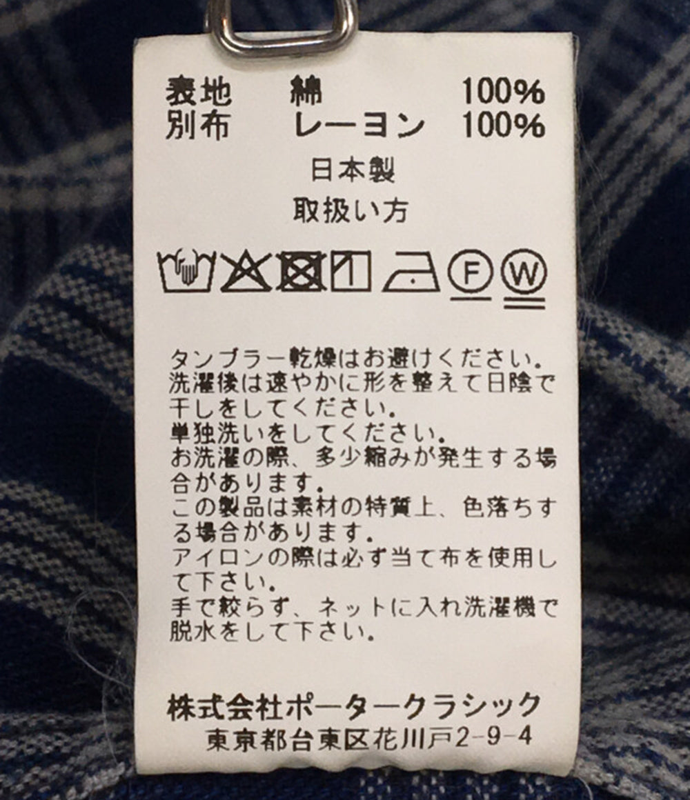 PORTER CLASSIC 半袖シャツ チェックオープンカラーシャツ メンズ SIZE XXL ポータークラシック