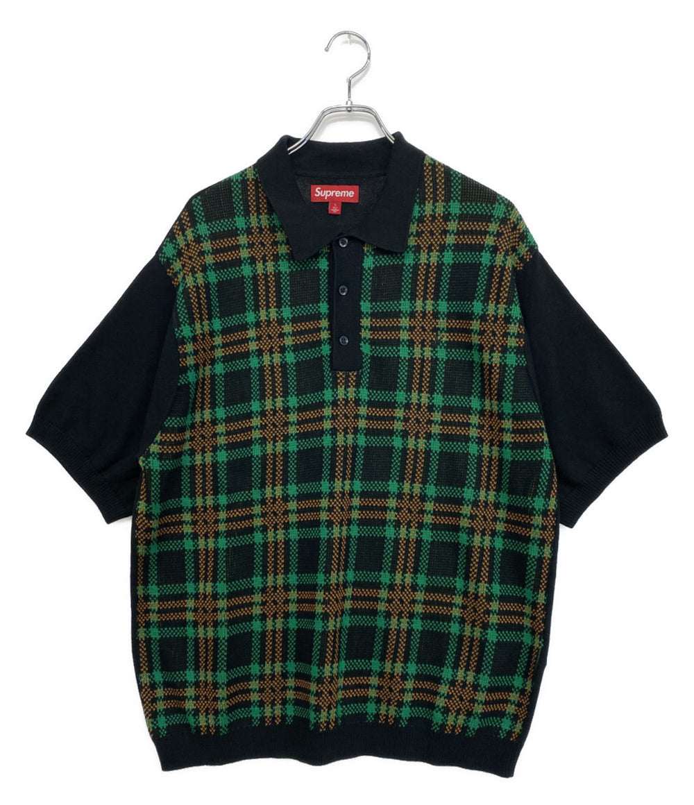 Supreme ニットポロシャツ PLAID KNIT S S POLO 24ss メンズ SIZE L シュプリーム