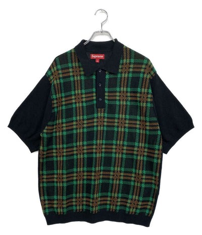 Supreme ニットポロシャツ PLAID KNIT S S POLO 24ss メンズ SIZE L シュプリーム