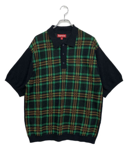 Supreme ニットポロシャツ PLAID KNIT S S POLO 24ss メンズ SIZE L シュプリーム