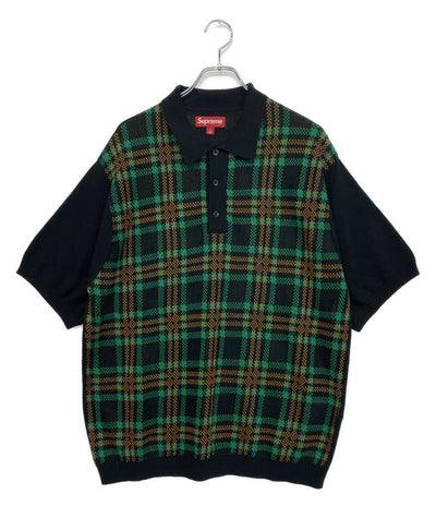 Supreme ニットポロシャツ PLAID KNIT S S POLO 24ss メンズ SIZE L シュプリーム