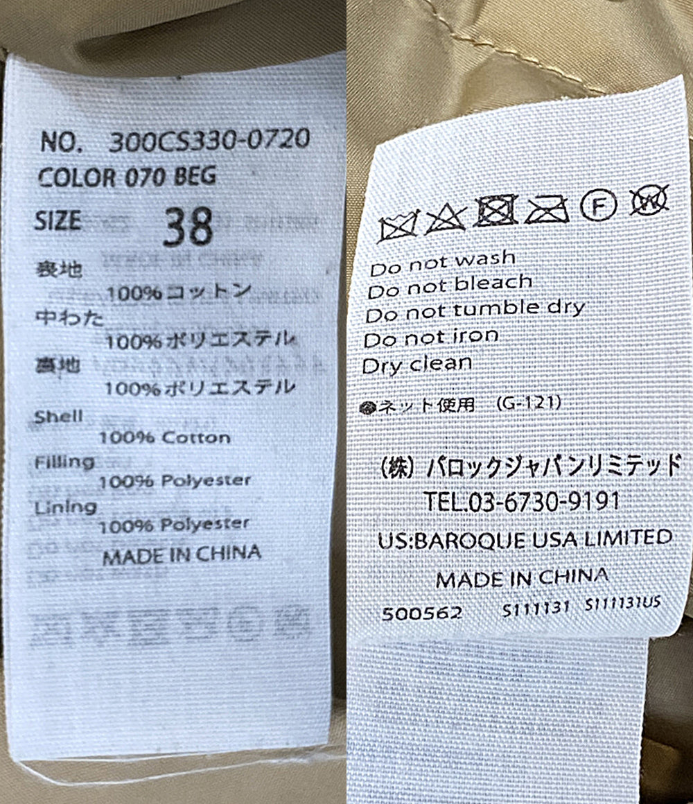 ENFOLD 中綿ノーカラーオーバーコート 300CS330-0720 レディース SIZE 38 エンフォルド