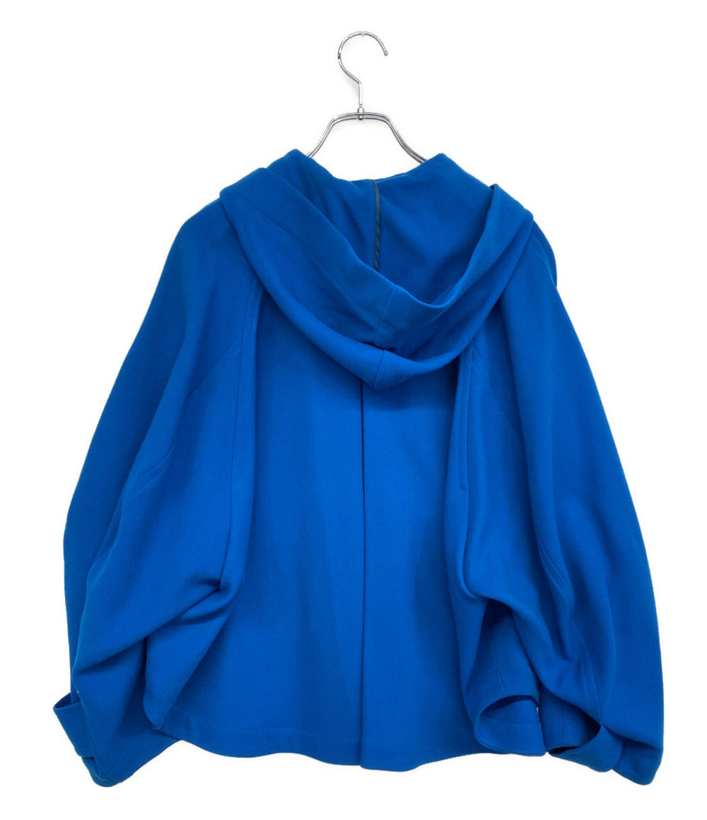 ENFOLD ミドル丈コート フード付き ブルー 300EA330-0530 レディース SIZE 36 エンフォルド