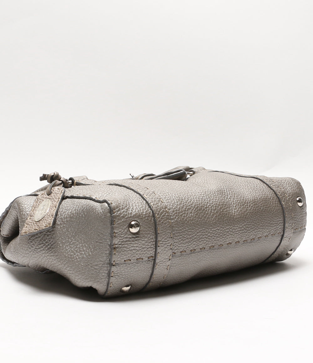 FENDI ハンドバッグ 肩掛け ショルダーバッグ セレリア リンダ メタリックレザー レディース フェンディ