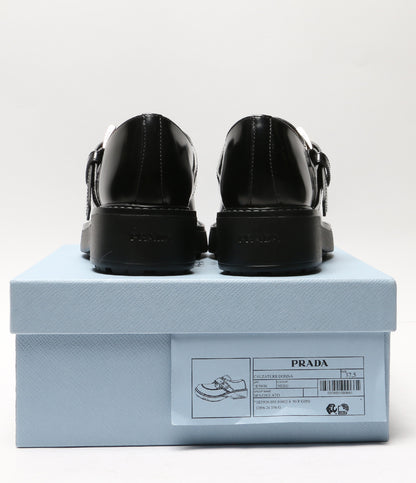 美品 PRADA ローファー 1E590N ベルトデザインレザーシューズ レディース SIZE 37.5 プラダ