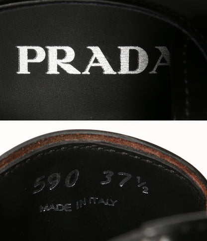 美品 PRADA ローファー 1E590N ベルトデザインレザーシューズ レディース SIZE 37.5 プラダ