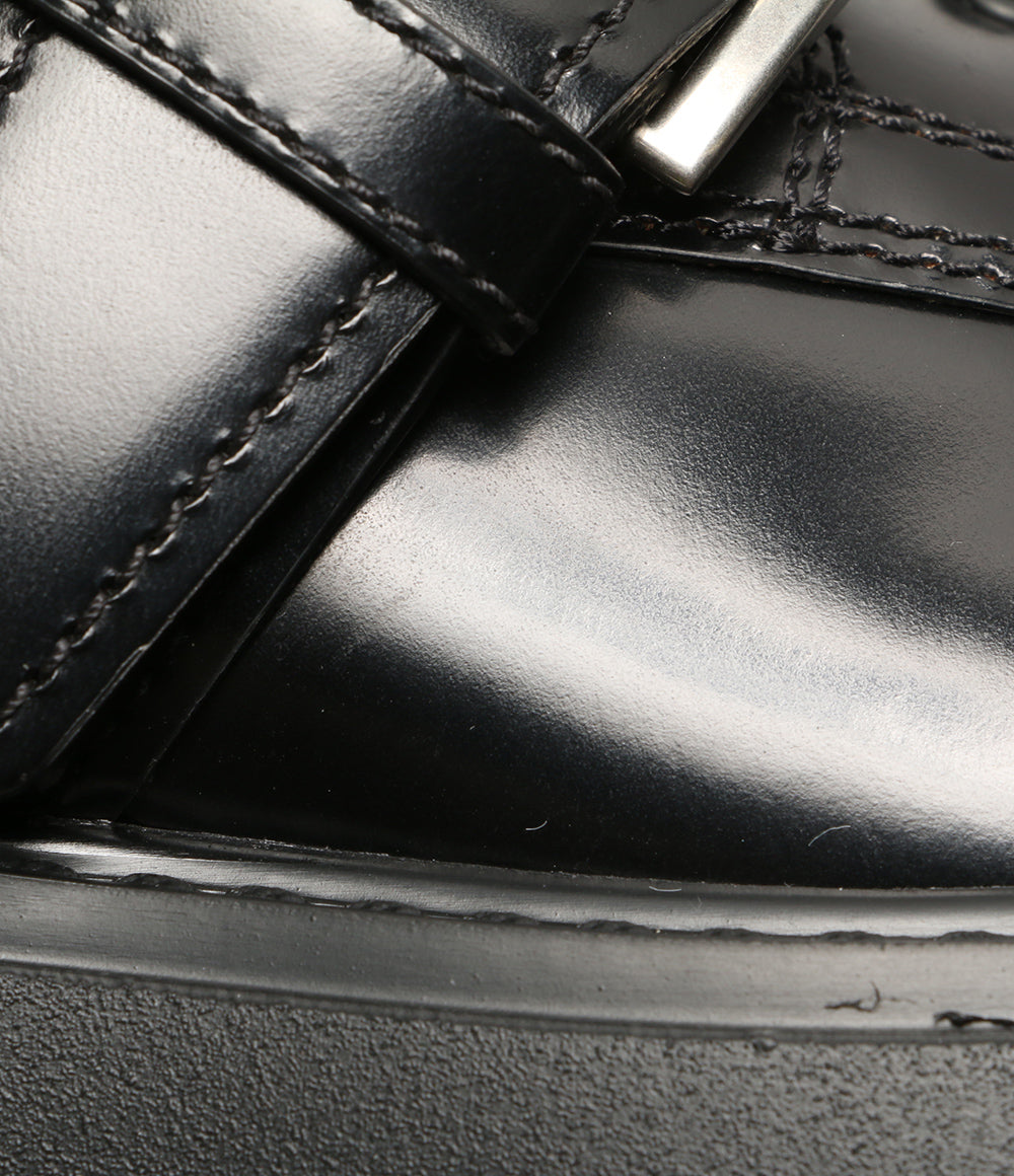 美品 PRADA ローファー 1E590N ベルトデザインレザーシューズ レディース SIZE 37.5 プラダ