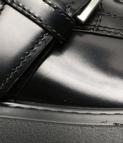 美品 PRADA ローファー 1E590N ベルトデザインレザーシューズ レディース SIZE 37.5 プラダ