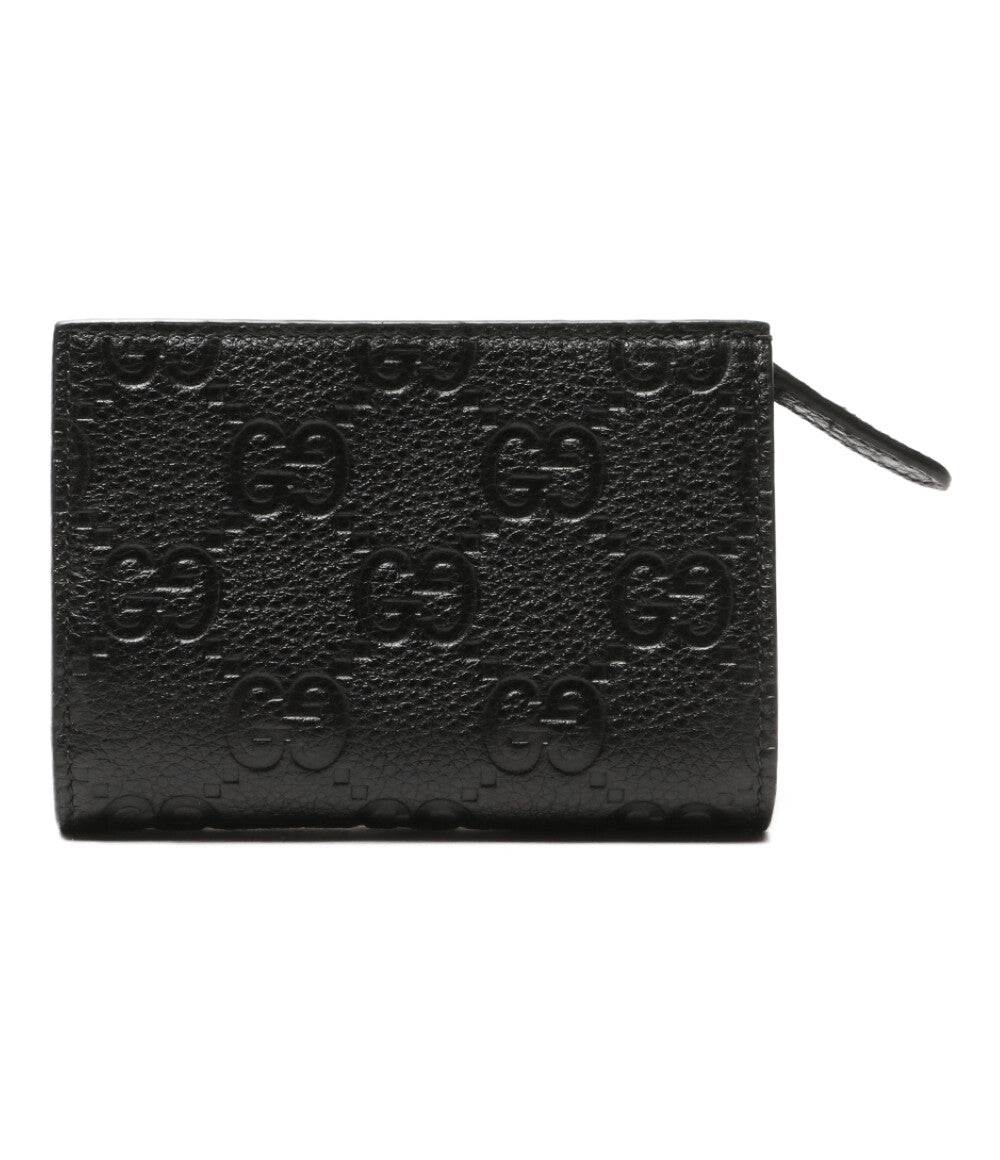 美品 GUCCI 二つ折り財布 GGエンブレム ブラック メンズ グッチ