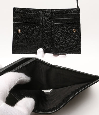 美品 GUCCI 二つ折り財布 GGエンブレム ブラック メンズ グッチ