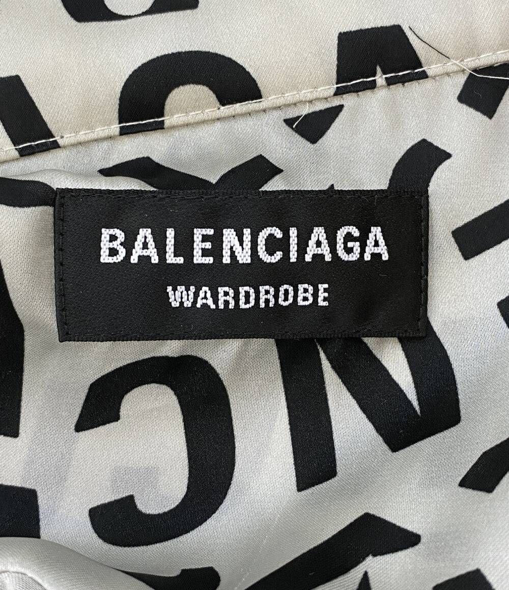 BALENCIAGA 長袖シャツ ロゴグラム グレー 22SS メンズ SIZE 38 バレンシアガ