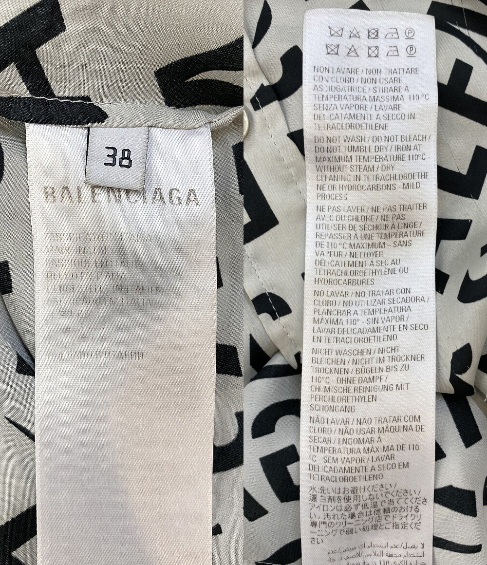 BALENCIAGA 長袖シャツ ロゴグラム グレー 22SS メンズ SIZE 38 バレンシアガ