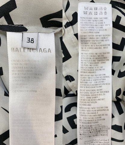 BALENCIAGA 長袖シャツ ロゴグラム グレー 22SS メンズ SIZE 38 バレンシアガ